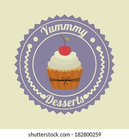 bakery design over  beige  background vector illustration  