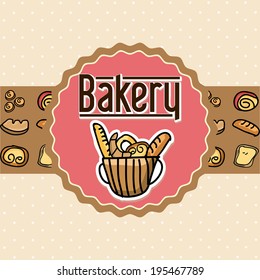 Bakery design over beige background, vector illustration