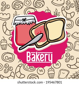 Bakery design over beige background, vector illustration