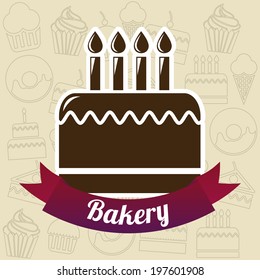 Bakery design over beige background, vector illustration
