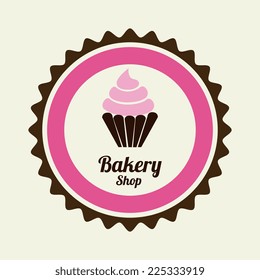 Bakery design over beige background, vector illustration