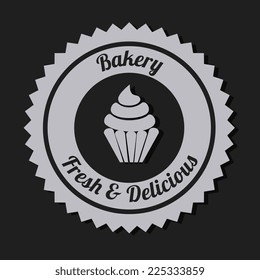 Bakery design over black background, vector illustration