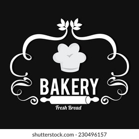 Bakery design over black background,vector illustration