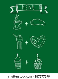 Bakery design over blackboard texture background, vector illustration