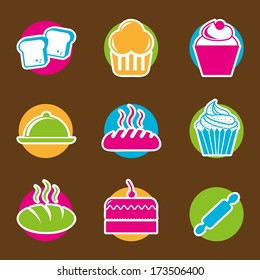 bakery design over brown background vector illustration  