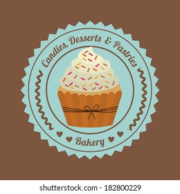 bakery design over  brown  background vector illustration  