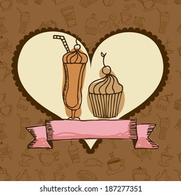 Bakery design over brown background, vector illustration