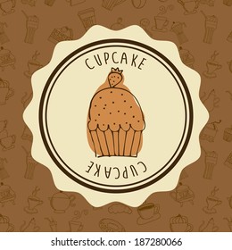 Bakery design over brown background, vector illustration