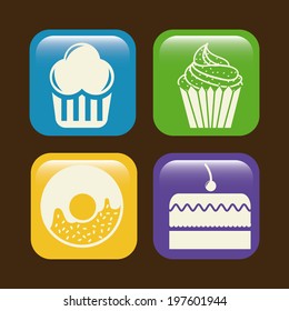 Bakery design over brown background, vector illustration