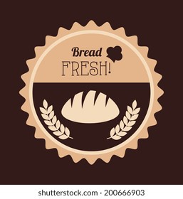 Bakery design over brown background, vector illustration