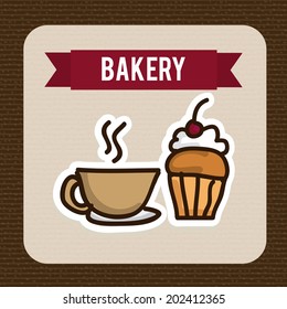 bakery design over brown background vector illustration