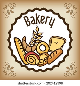 bakery design over  brown background vector illustration