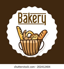 bakery design over  brown background vector illustration