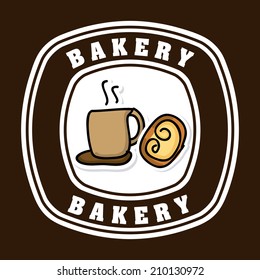 bakery design over brown background vector illustration