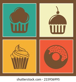 bakery design over brown background vector illustration