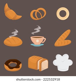 Bakery design over brown background, vector illustration 