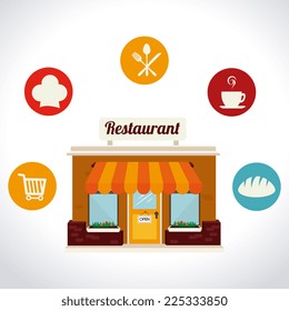 Bakery design over brown background, vector illustration