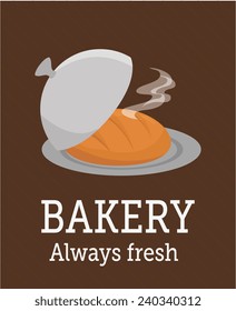 Bakery design over brown background, vector illustration.