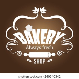 Bakery design over brown background, vector illustration.