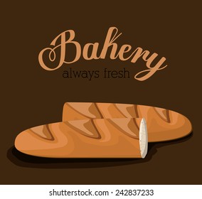 Bakery design over brown background, vector illustration.