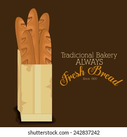 Bakery design over brown background, vector illustration.