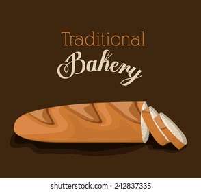Bakery design over brown background, vector illustration.