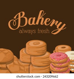 Bakery design over brown background, vector illustration.