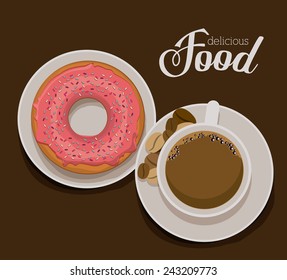 Bakery design over brown background, vector illustration.