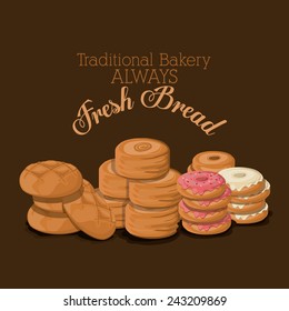 Bakery design over brown background, vector illustration.