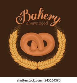 Bakery design over brown background, vector illustration.