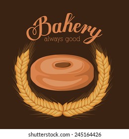 Bakery design over brown background, vector illustration.