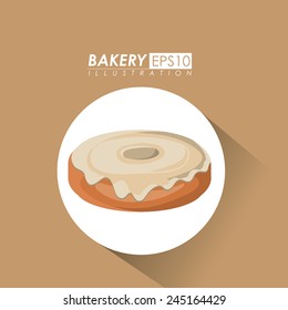 Bakery design over brown background, vector illustration.