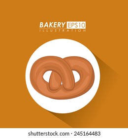 Bakery design over brown background, vector illustration.