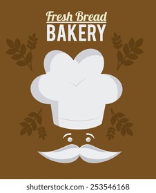 Bakery design over brown background, vector illustration.