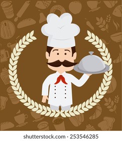 Bakery design over brown background, vector illustration.