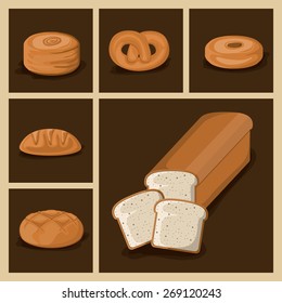 Bakery design over brown background, vector illustration 