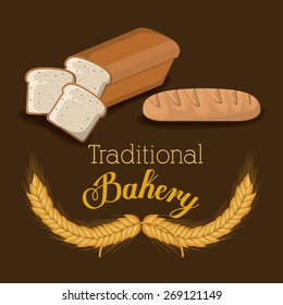 Bakery design over brown background, vector illustration 