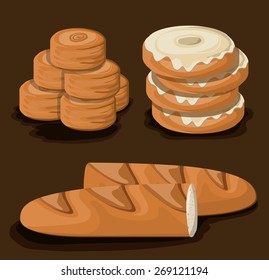 Bakery design over brown background, vector illustration 