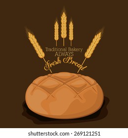 Bakery design over brown background, vector illustration 