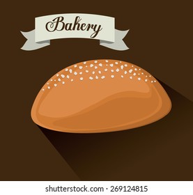 Bakery design over brown background, vector illustration 