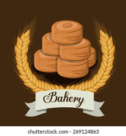Bakery design over brown background, vector illustration 