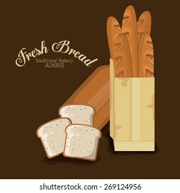 Bakery design over brown background, vector illustration 