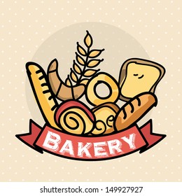bakery design over dotted background vector illustration 