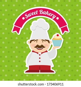 bakery design over dotted background vector illustration  