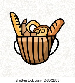 bakery design over floral background vector illustration  