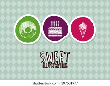 Bakery design over green background, vector illustration