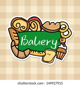 bakery design over grid background vector illustration 
