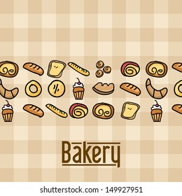 bakery design over grid background vector illustration 