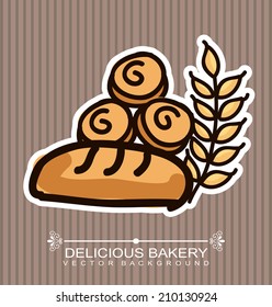 bakery design over lineal background  vector illustration