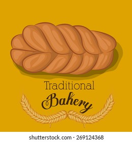 Bakery design over orange background, vector illustration 